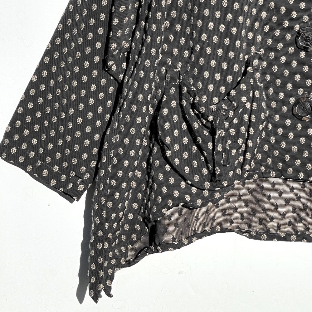 DRESS TO KILL by Jane Mohr Women’s Black and Tan Geo Pattern Oversized Jacket - Picture 3 of 6